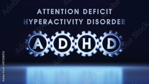 Conceptual video that shows ADHD Attention-Deficit Hyperactivity Disorder. Spinning gears symbolize thinking. 3D animation