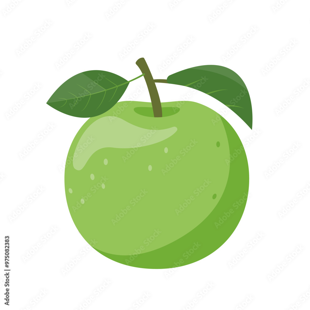 Green fresh apple fruit icon. Organic apple fruit for juice, smoothie or vitamin C healthy food. Vector icon illustration isolated on white background. Green fresh apple fruit icon. Organic apple fruit for juice, smoothie or vitamin C healthy food. Vector icon illustration isolated on white background.