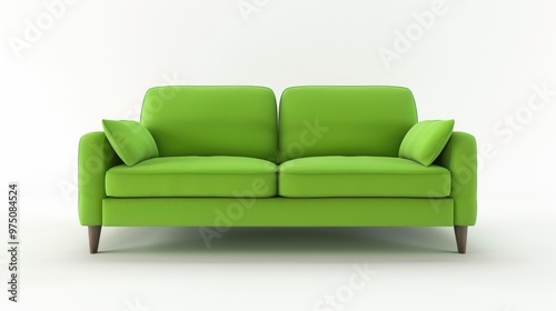 Obraz na płótnie Green sofa on white background insulated 3d w salonie