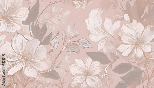 Wallpaper Mural Seamless floral pattern with delicate pastel flowers and leaves creating a romantic and elegant atmosphere Torontodigital.ca