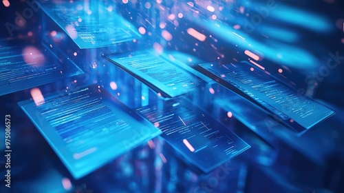 Digital transformation in tax e-invoice software with automation, cloud integration, financial data processing, and modern invoicing technology in a business environment. AI generated illustration.