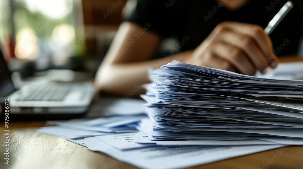 Digital transformation in tax e-invoice software. AI generated illustration. Digital transformation in tax e-invoice software. AI generated illustration.