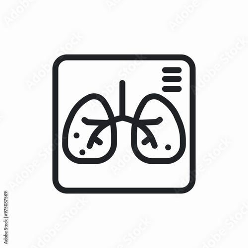 lung examination icon sign vector