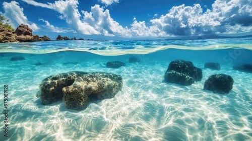 Tropical Ocean Hawaii. AI generated illustration