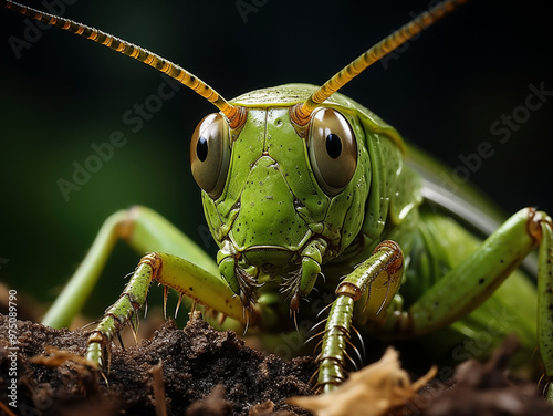 Grasshopper in the wild. Beautiful extreme close-up. Printable photo with Instant Download. Digital photography. Art Decor. Digital art.