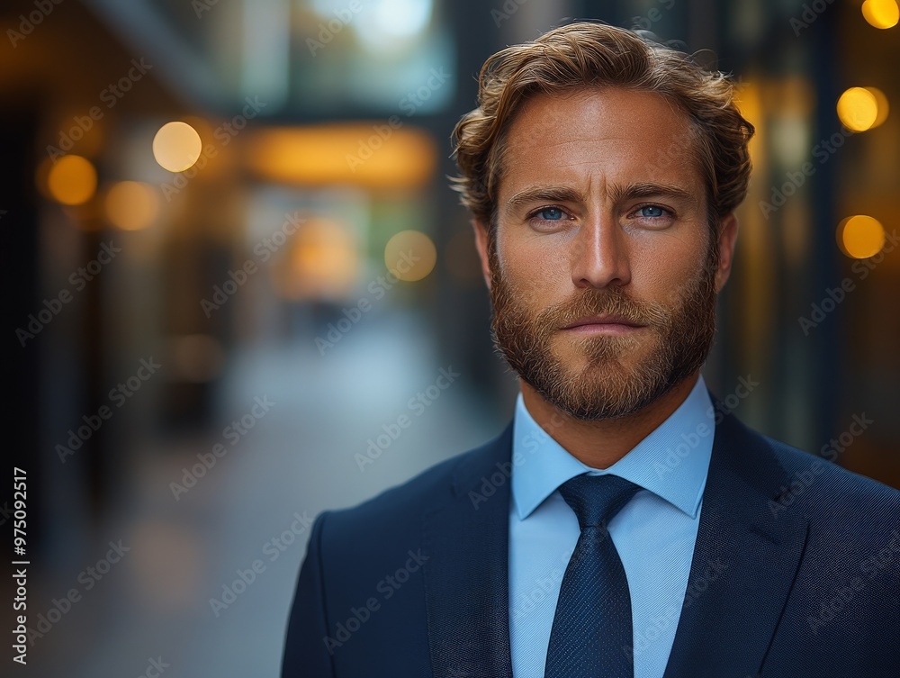 A young professional with a blue tie depicts confidence and assertiveness in a modern corporate hallway, perfectly embodying aspirations and a forward-thinking mindset. A young professional with a blue tie depicts confidence and assertiveness in a modern corporate hallway, perfectly embodying aspirations and a forward-thinking mindset.