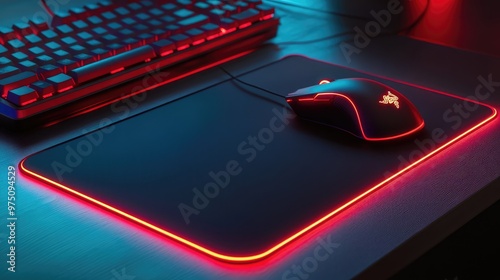 Precision Gaming Mouse Pad. AI generated illustration photo