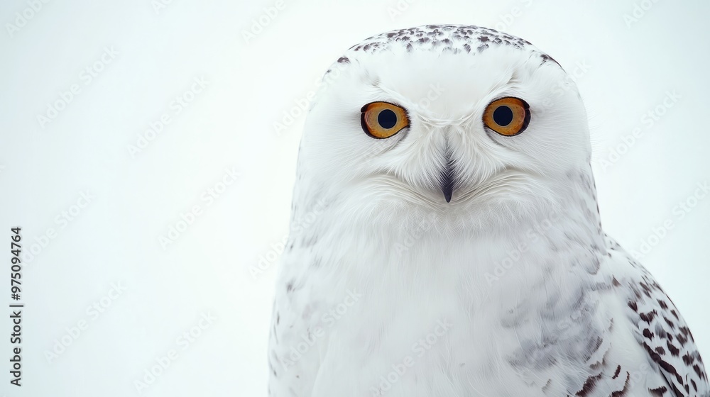 Obraz premium Snowy Owl Portrait with Intense Stare
