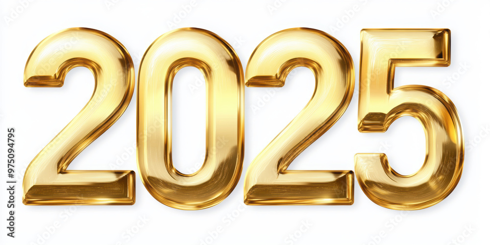 2025 gold for happy new year and holiday