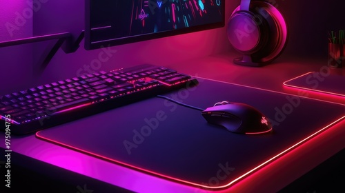 Precision Gaming Mouse Pad. AI generated illustration photo