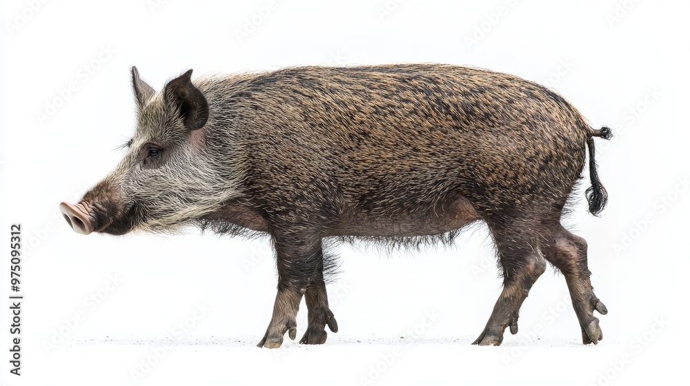 Wild Boar Walking Isolated on White Background Wild Boar Walking Isolated on White Background