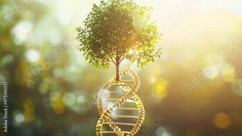 tree growing from a DNA strand
