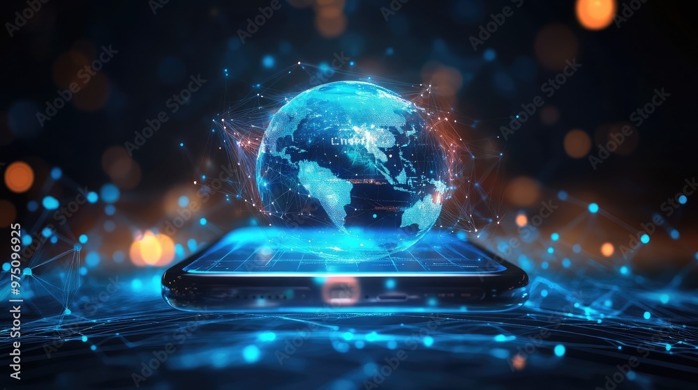 Global Internet Mobile Connectivity. AI generated illustration Global Internet Mobile Connectivity. AI generated illustration