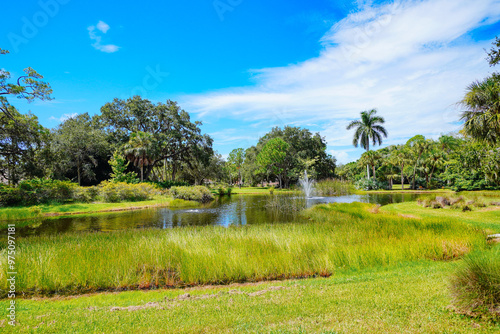 Sarasota, Florida, USA - 09 08 2024: The landscape of The John and Mable Ringling Museum of Art photo