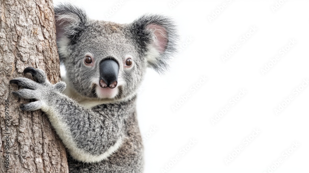 Obraz premium Cute Koala Bear Looking at Camera in Tree