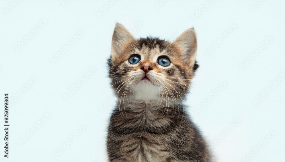 baby cat looking up