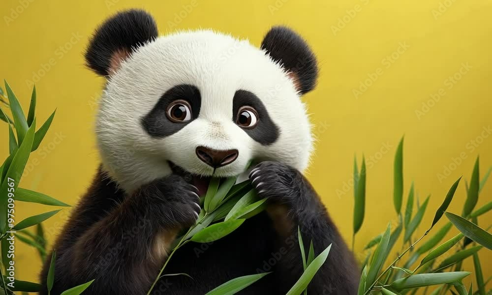 Cute Panda Eating Bamboo Cute Panda Eating Bamboo
