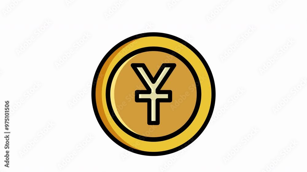 Animated, gold coin featuring yuan coin, china money symbol, ideal for financial concepts, currency exchange, current money, economics, investment, banking, savings and investment concepts design proj Animated, gold coin featuring yuan coin, china money symbol, ideal for financial concepts, currency exchange, current money, economics, investment, banking, savings and investment concepts design proj