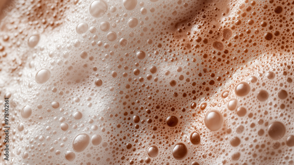 a close-up, top-down view of hot chocolate foam, filling the entire frame with the focus on the creamy, frothy topping a close-up, top-down view of hot chocolate foam, filling the entire frame with the focus on the creamy, frothy topping