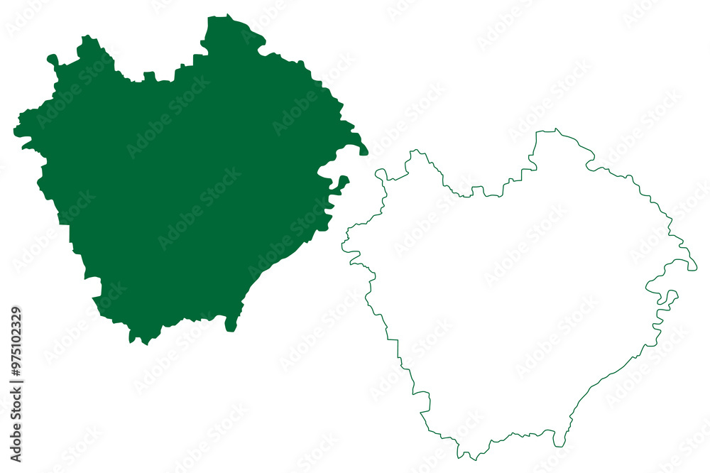 Jhunjhunu district (Rajasthan State, Republic of India) map vector ...