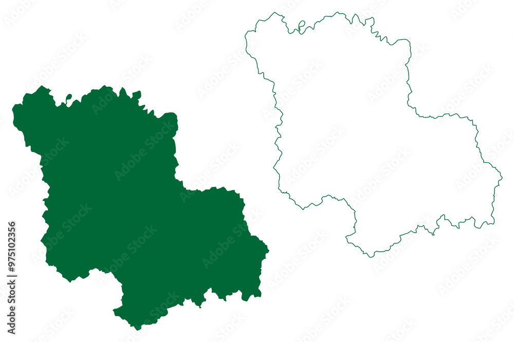 Obraz premium Jodhpur district (Rajasthan State, Republic of India) map vector illustration, scribble sketch Jodhpur map