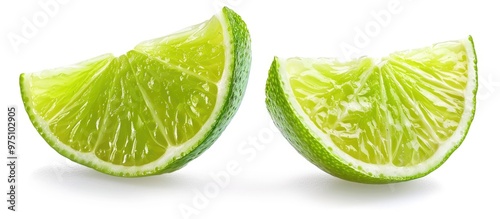 Lime Or Lemon Cut Half Slice Isolated On White Background