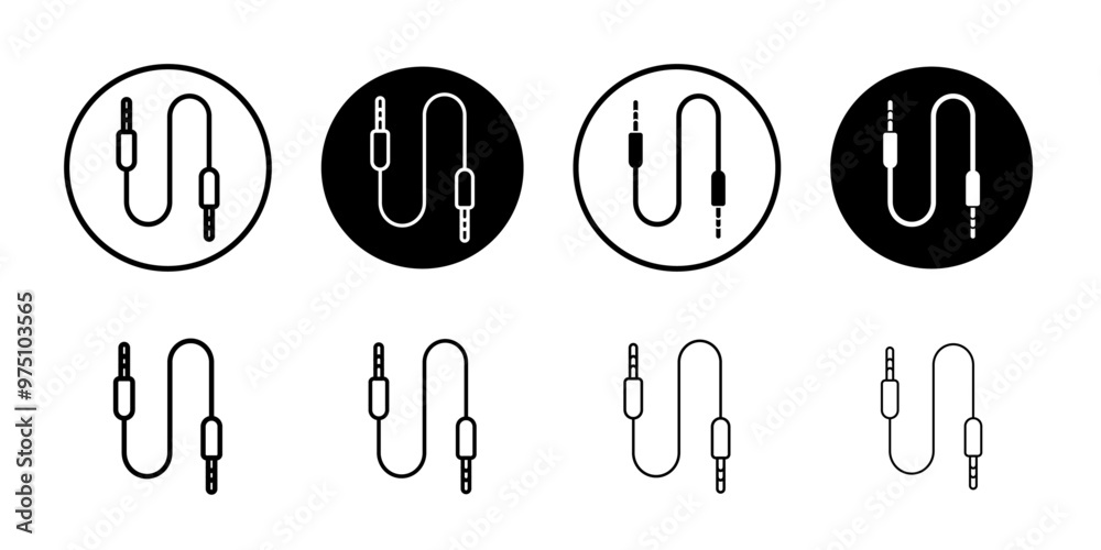 Audio Cable icon logo set vector Audio Cable icon logo set vector