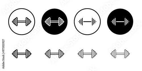 Dumbbell pair icon logo set vector