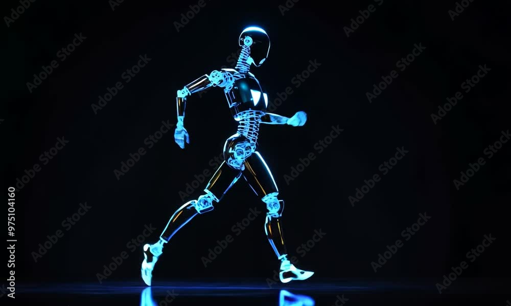Futuristic Robot Running Futuristic Robot Running