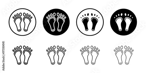 Footprint icon logo set vector