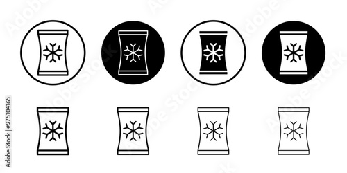Frozen food bag icon logo set vector