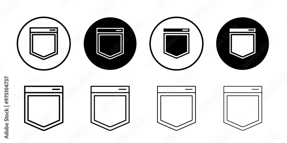 Pocket icon logo set vector Pocket icon logo set vector