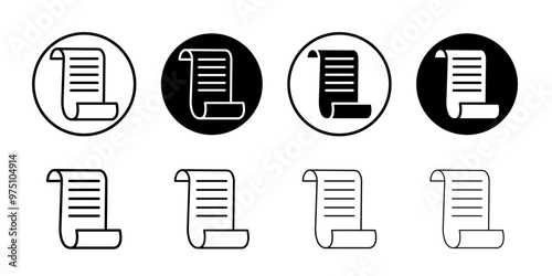 Scroll paper icon logo set vector photo