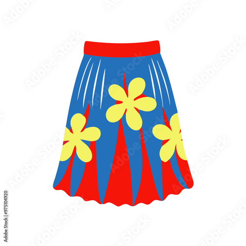 Colorful summer swimwear and accessories for beach days, beach skirt
