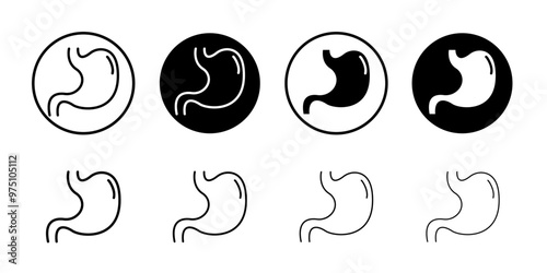 Stomach icon logo set vector