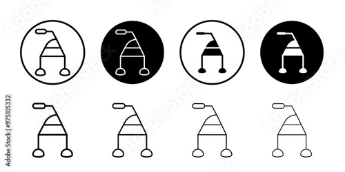Walker icon logo set vector