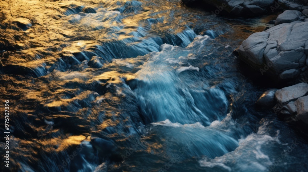 Water Flowing Over Rocks in a Stream Water Flowing Over Rocks in a Stream