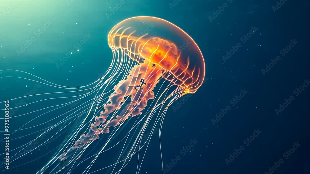 underwater view of a jellyfish underwater view of a jellyfish