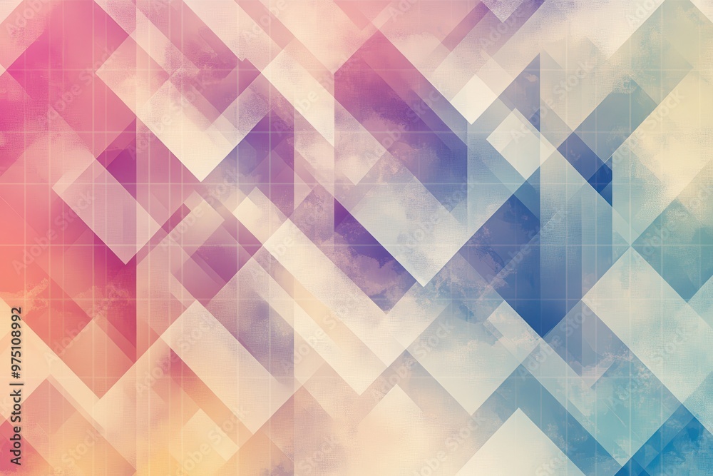 Fototapeta premium Abstract Geometric Background with Overlapping Shapes and Soft Colors