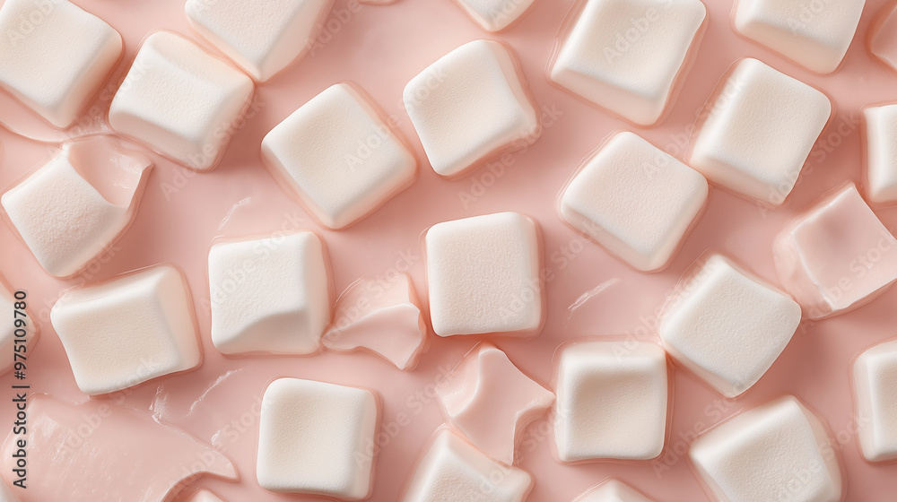 a seamless pattern of a close-up, high-resolution photograph, top-down view of marshmallows, filling the entire frame with a focus on the intricate details of the elements a seamless pattern of a close-up, high-resolution photograph, top-down view of marshmallows, filling the entire frame with a focus on the intricate details of the elements