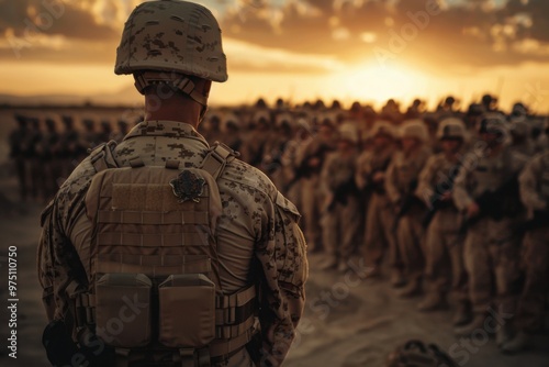 Marines in Uniform on Duty