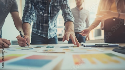 Close-up of Hands Analyzing Data Charts During a Meeting