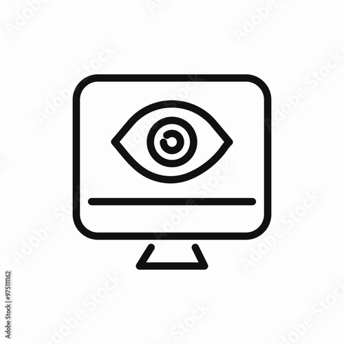computer eye view icon sign vector