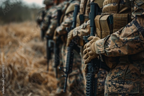 Marines in Uniform on Duty