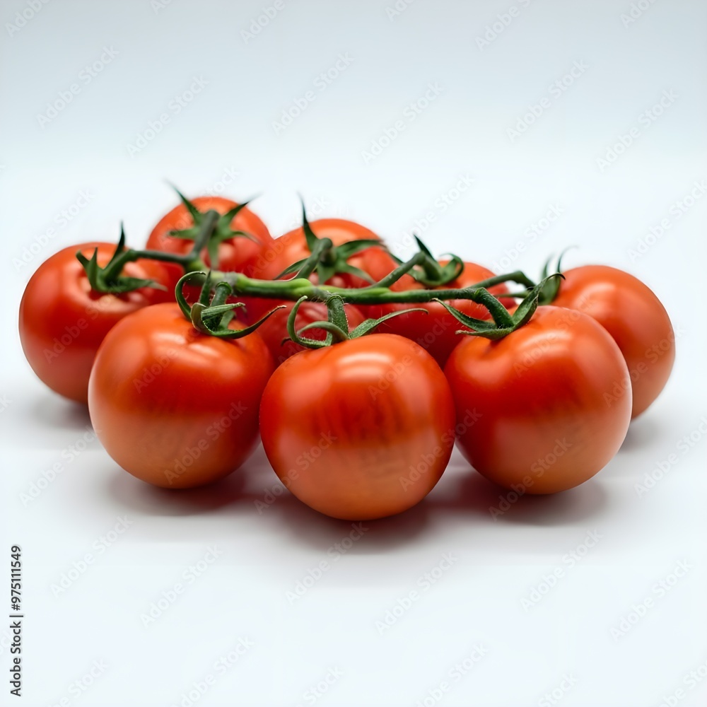 A bunch of ripe cherry tomatoes isolated on white background. A bunch of ripe cherry tomatoes isolated on white background.