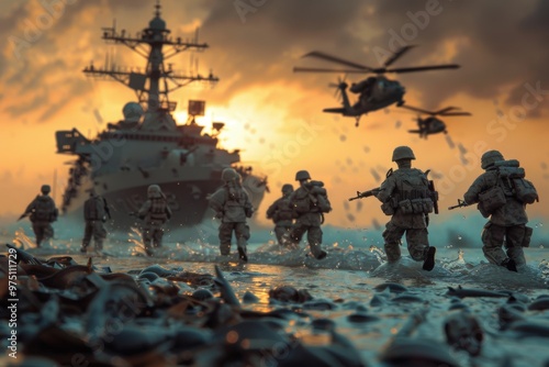 Marines in Uniform on Duty