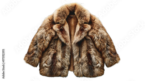 Fur coat on transparent background