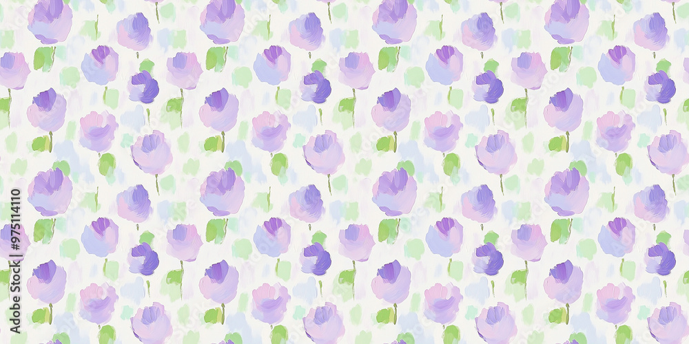 an abstract impressionism painting pattern of violets on a white background an abstract impressionism painting pattern of violets on a white background