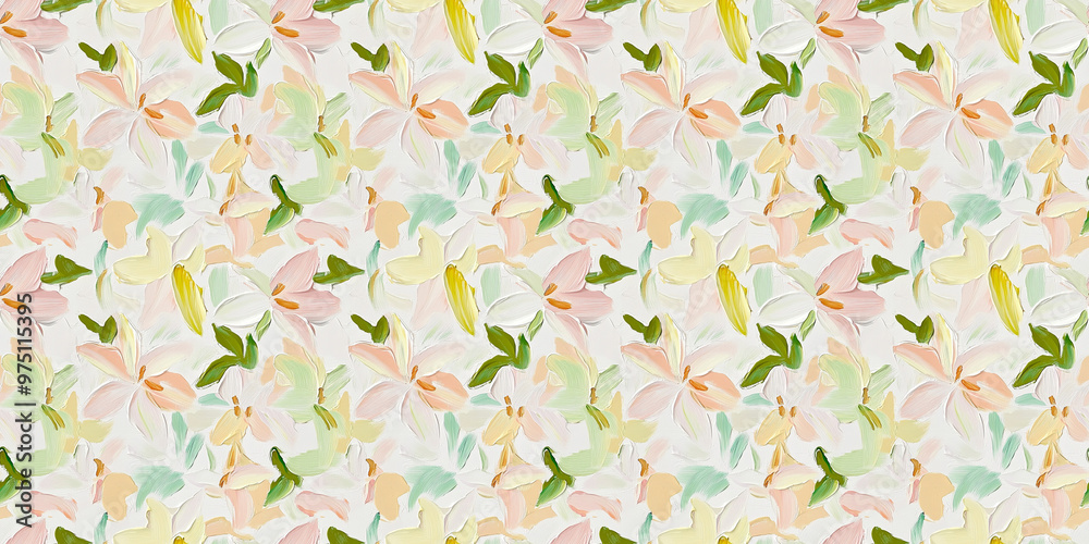 an abstract impressionism painting pattern of lilies on a white background an abstract impressionism painting pattern of lilies on a white background