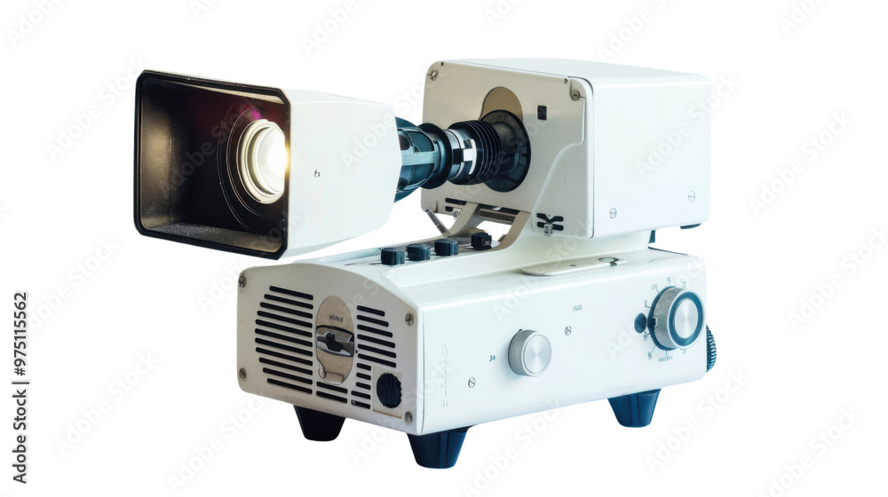 Film projector on transparent background